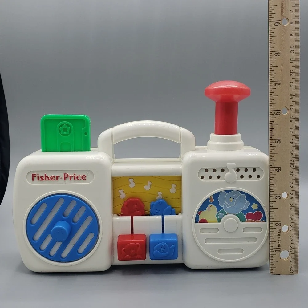 Vintage 1991 Fisher-Price Baby's‎ Boom Box Model 1161 Musical Toy Toddler Tested